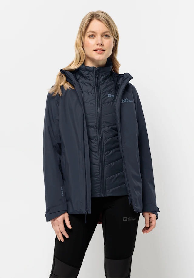 Jack Wolfskin 3-in-1-Funktionsjacke »GLAABACH 3IN1 JKT W« 2 teilig,  mit Kapuze