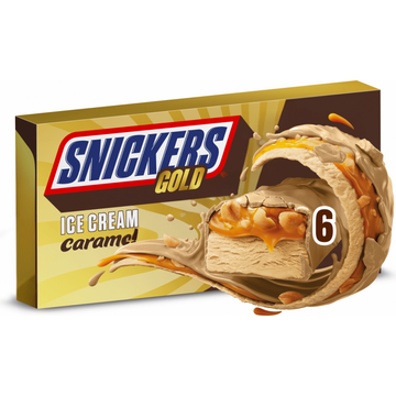 Snickers Gold ijs repen caramel 6-pack