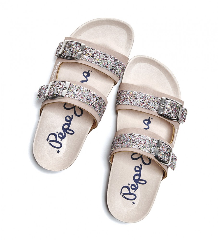 Sandálias Pepe Jeans Bio Glitter Nude