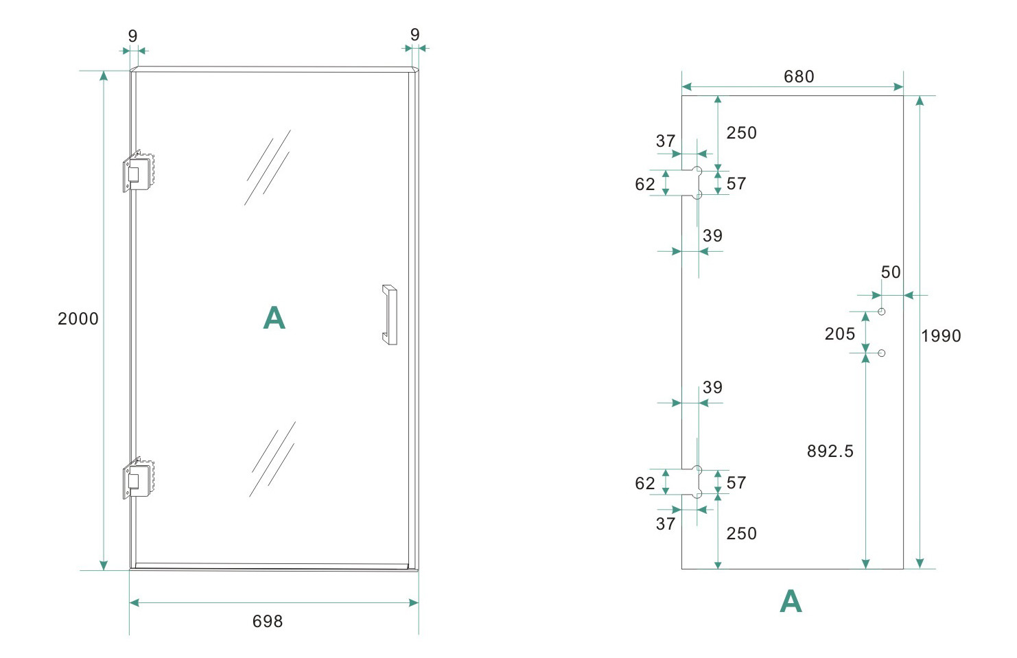 Mueller Clean profielloze douchedeur 70x200cm Anti-kalk