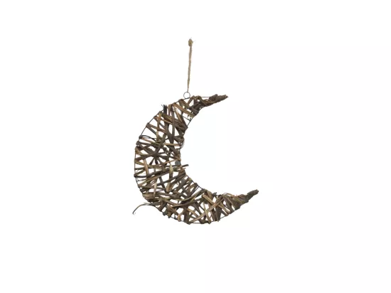 Croissant de lune en osier marron 28 cm