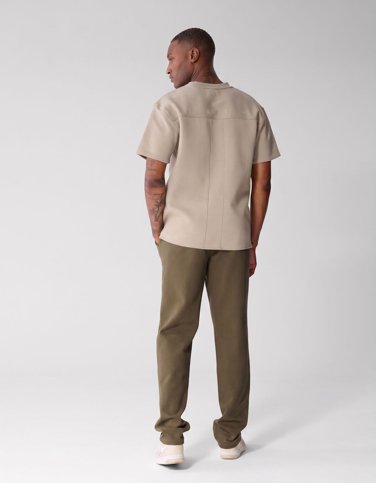 Keper Structuur Broek Donkergroen