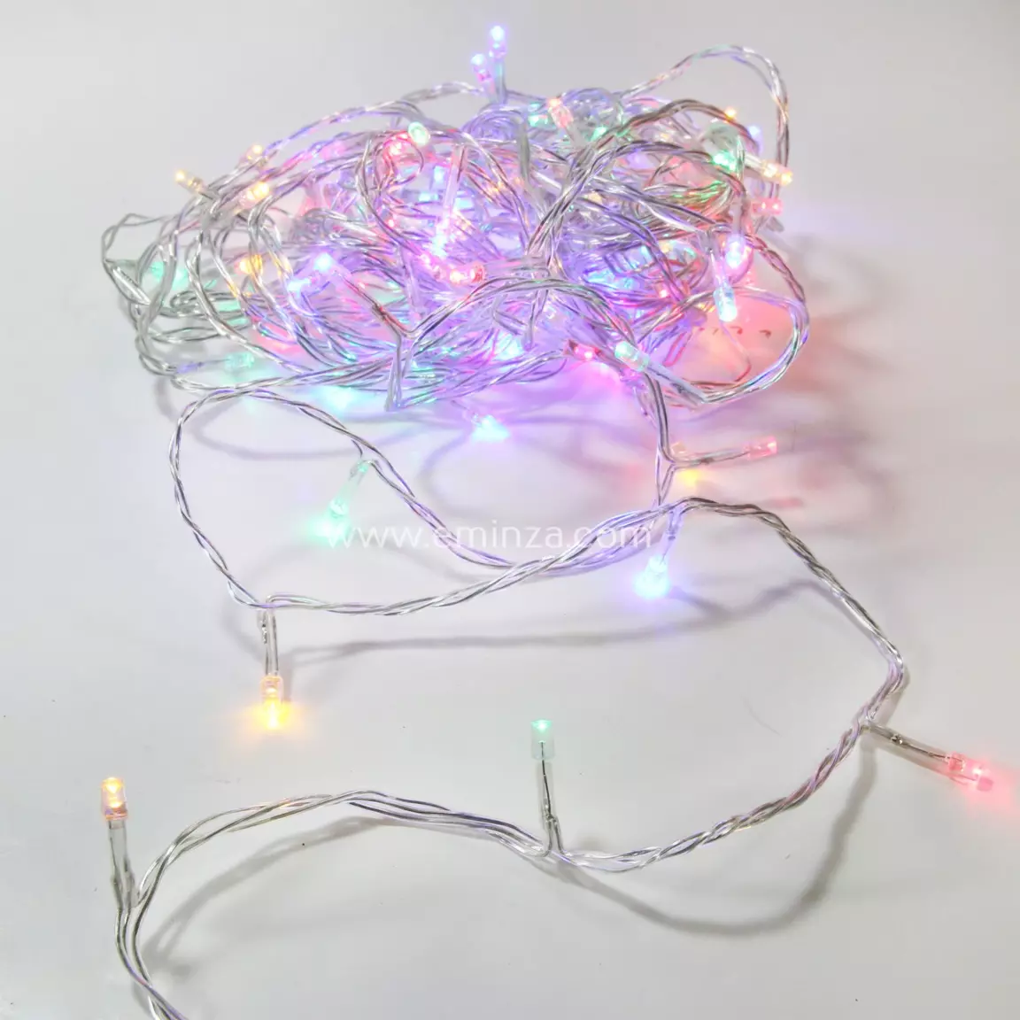 Guirlande lumineuse 50 m 500 LED câble transparent Timer Multicolore
