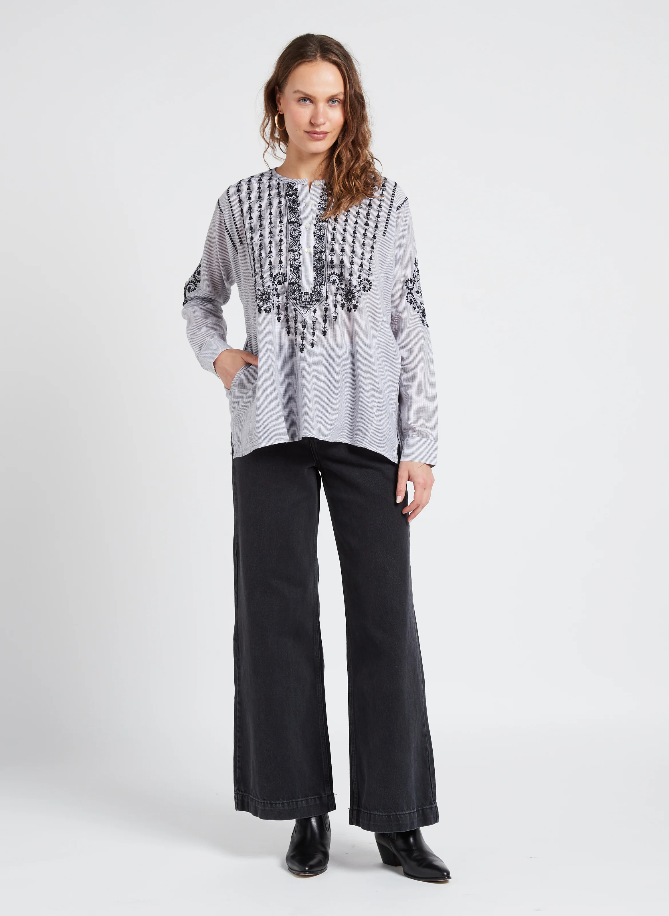 Jean baggy en coton | Noir