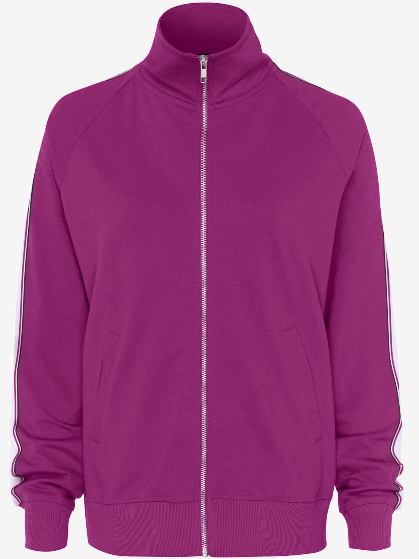 Veste sweat veste à col montant et rayures