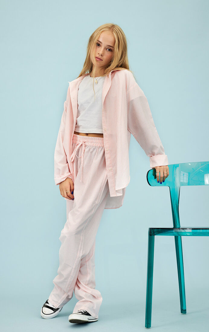 HOUND lichtroze hound blouse stripe shirt