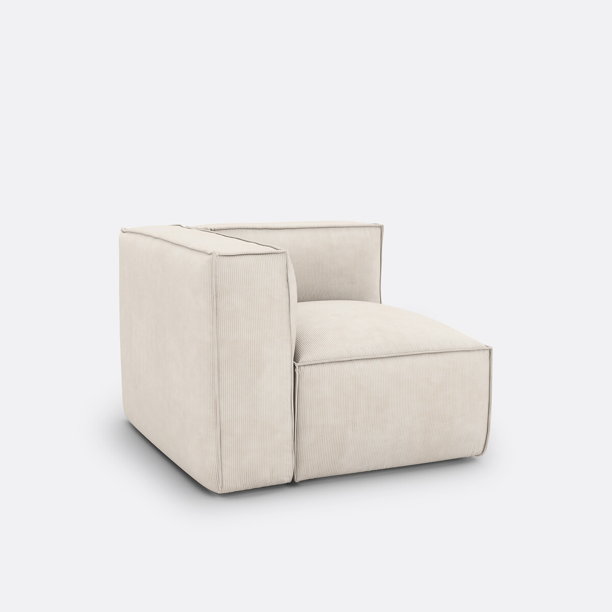 LA REDOUTE INTERIEURS<br>Canto modular de veludo canelado, Sete