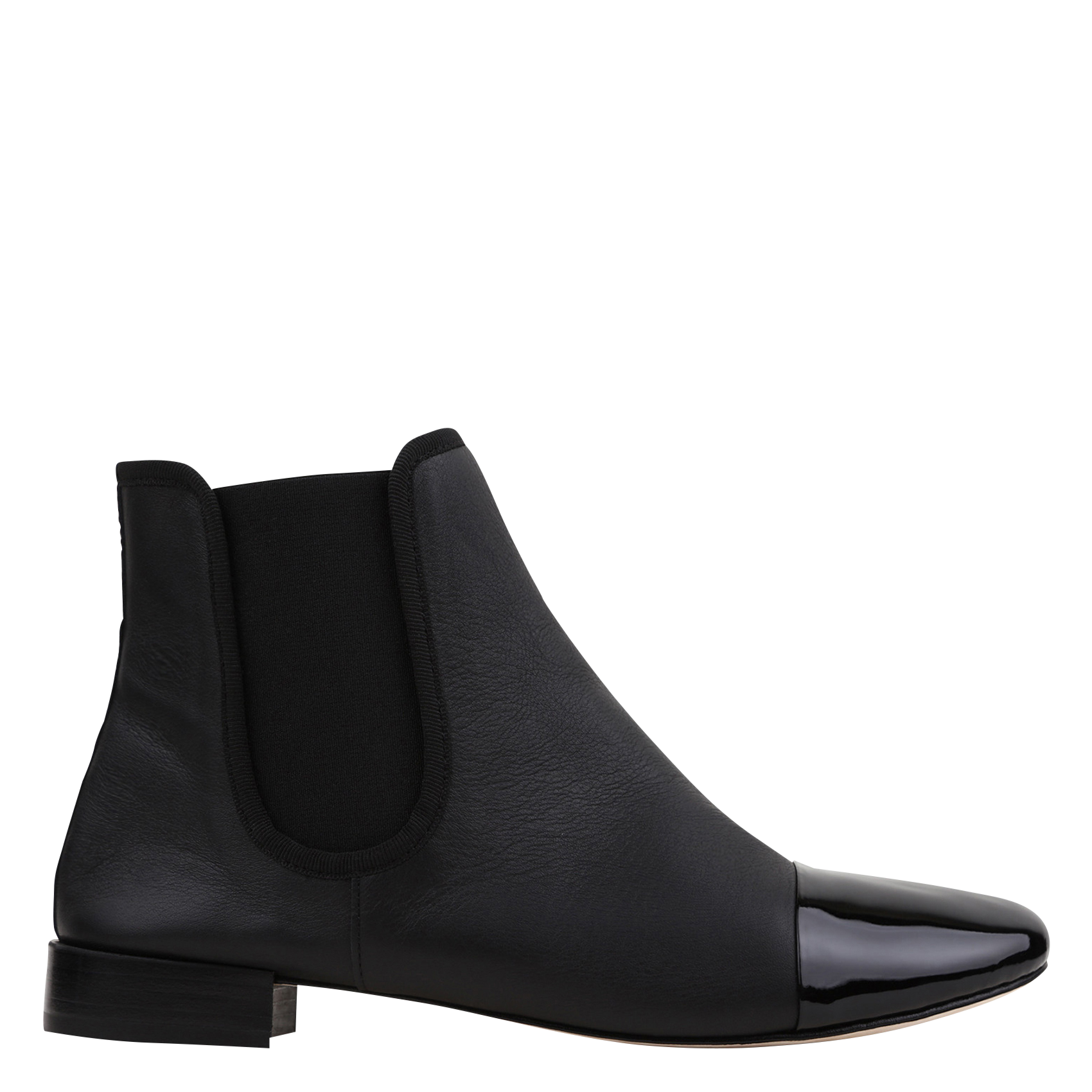ELORA - Bottines plates en cuir| Noir