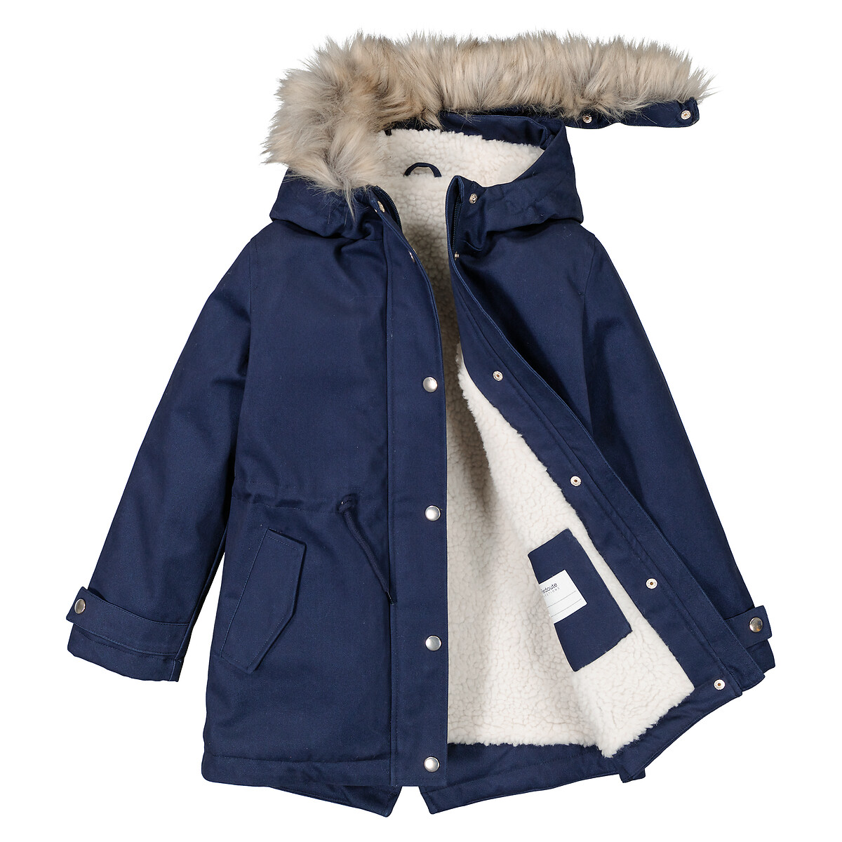 COLEÇÕES LA REDOUTE<br>Casaco quente com capuz, forrado com sherpa