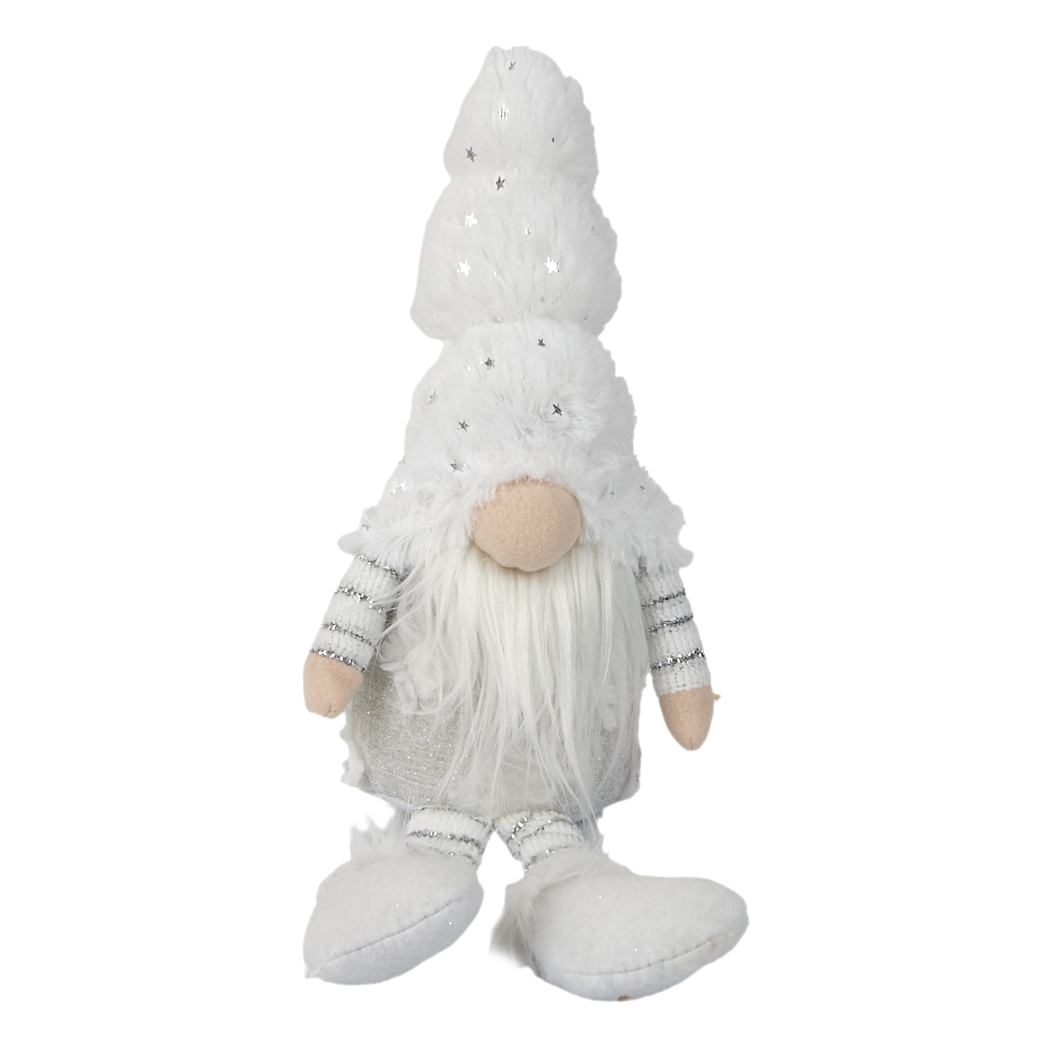GNOME NOEL ASSIS BLANC ARGENTE H.58CM