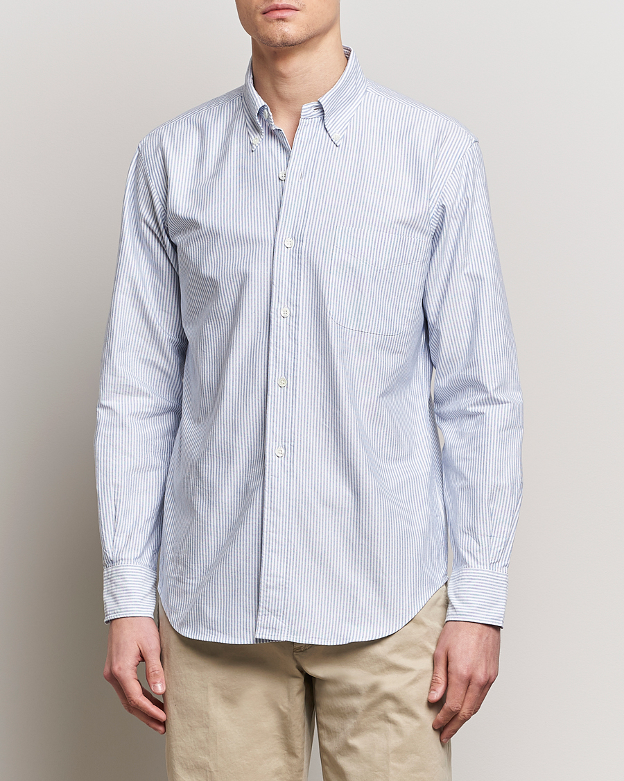 Kamakura Shirts Vintage Ivy Oxford Button Down Shirt Blue Stripe