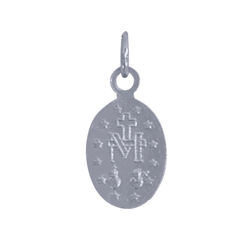 Pendentif Argent Petite Médaille Ovale Vierge Miraculeuse