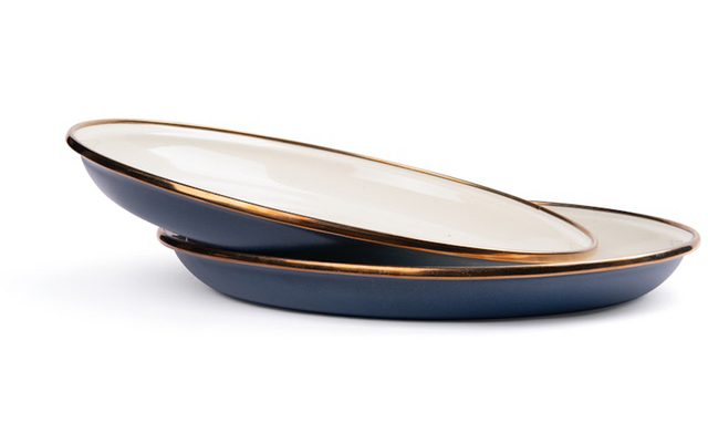 Barebones Enamel Emaillen Salattellerset 2 teilig blau