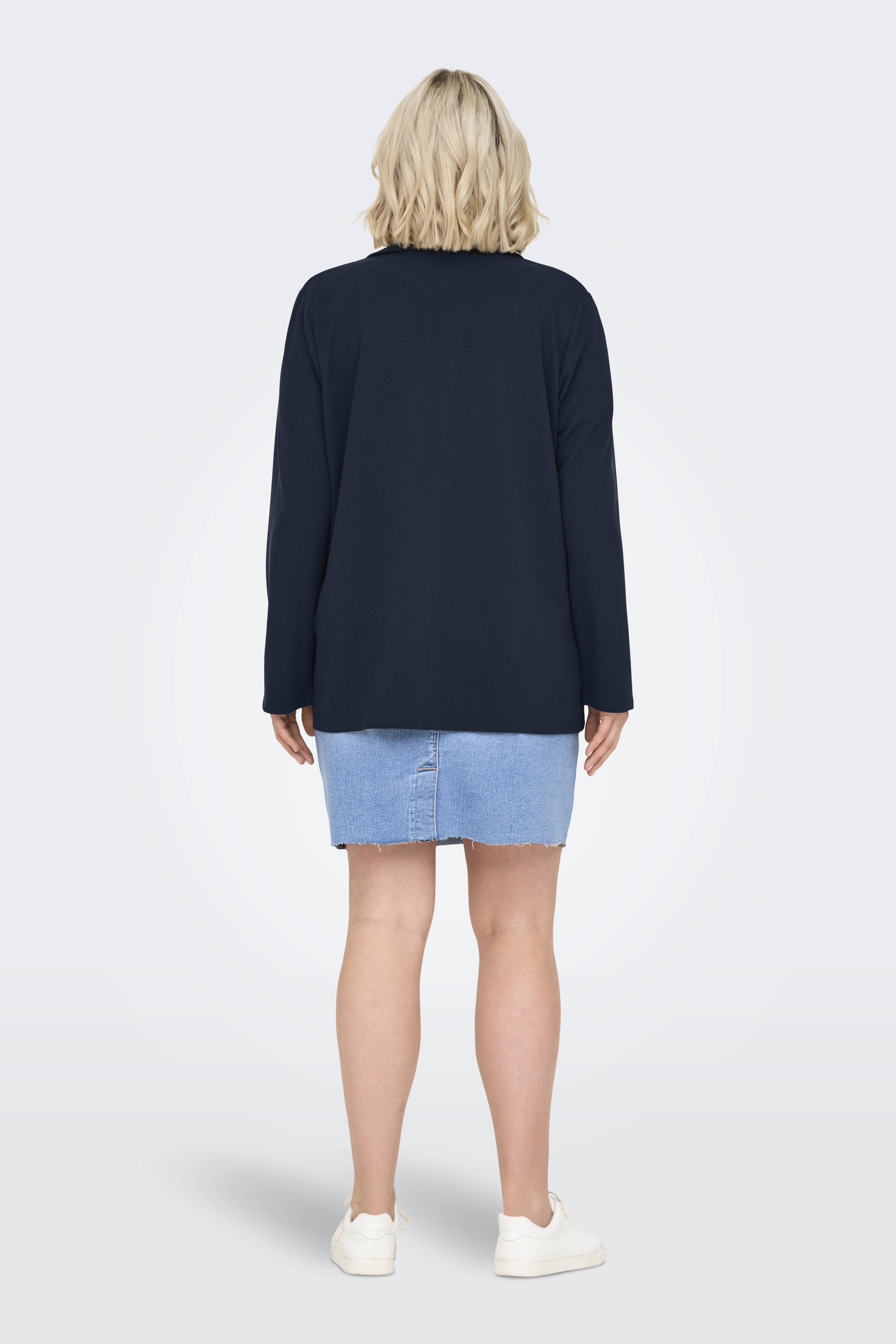 ONLY CARMAKOMA rechtvallende blazer CARSANIA donkerblauw