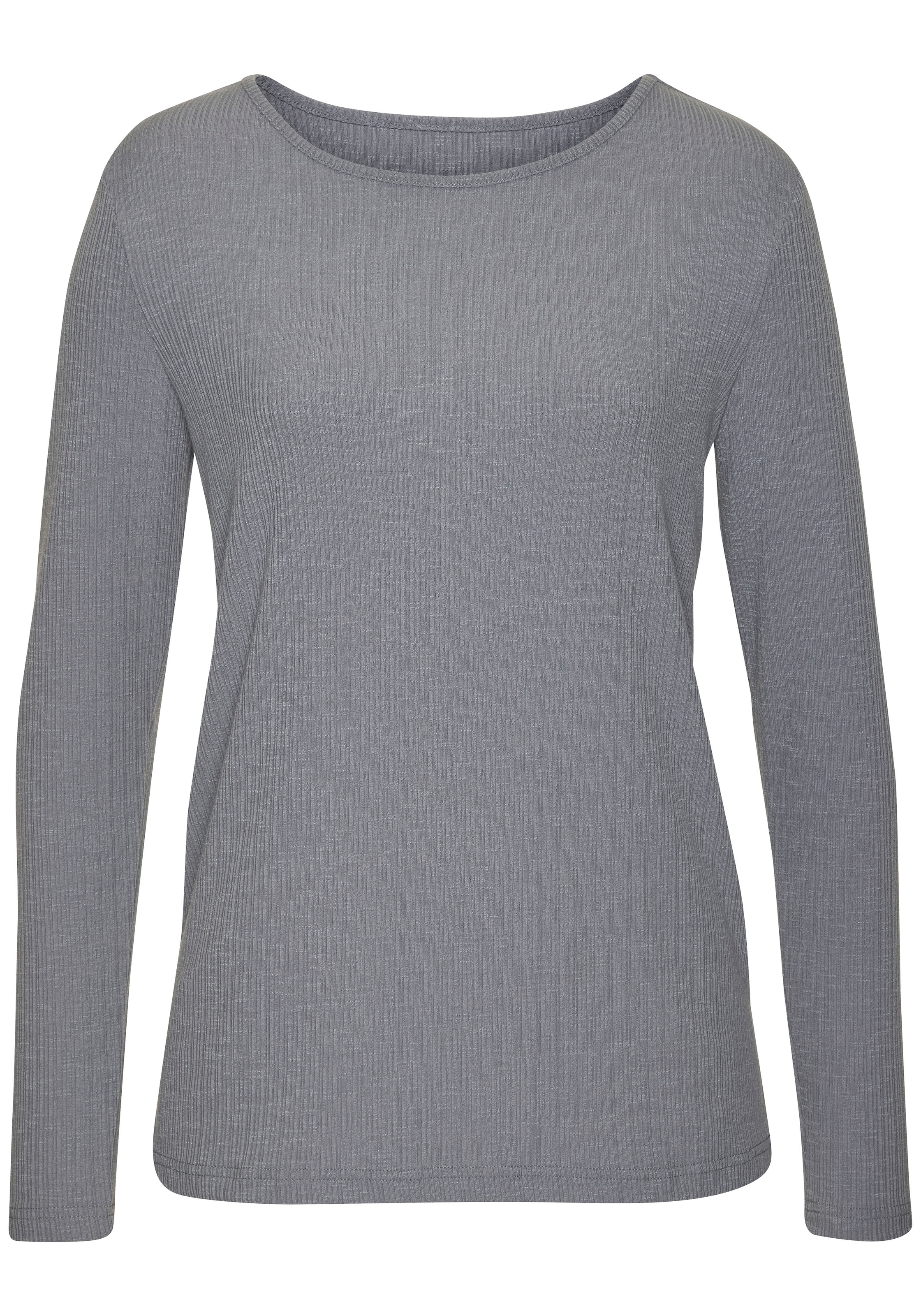 Vivance Langarmshirt »mit modischer Rippstruktur«, aus weichfliessender Qualität mit Viskose