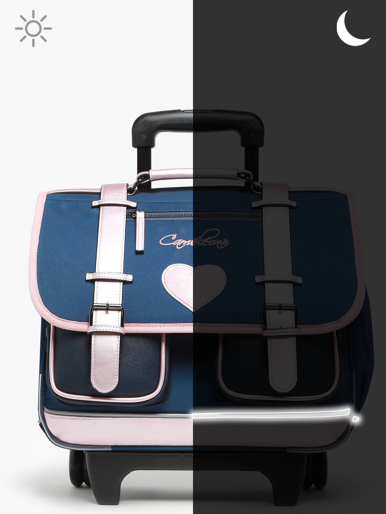 Cartable  roulettes enfant 2 compartiments CAMELEON