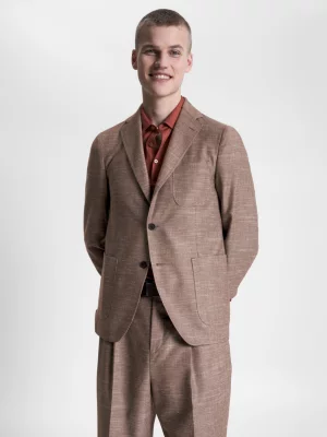 Blazer texturizado de corte justo