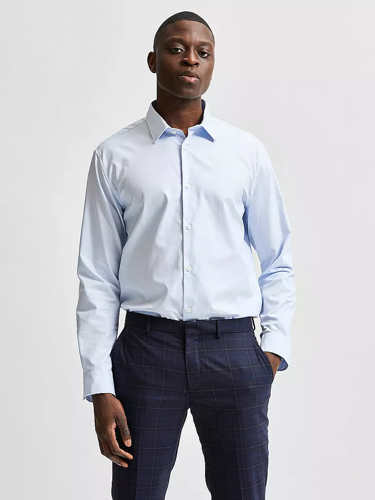 SELECTED Hemd Slim Fit SLHSLIMETHAN blau