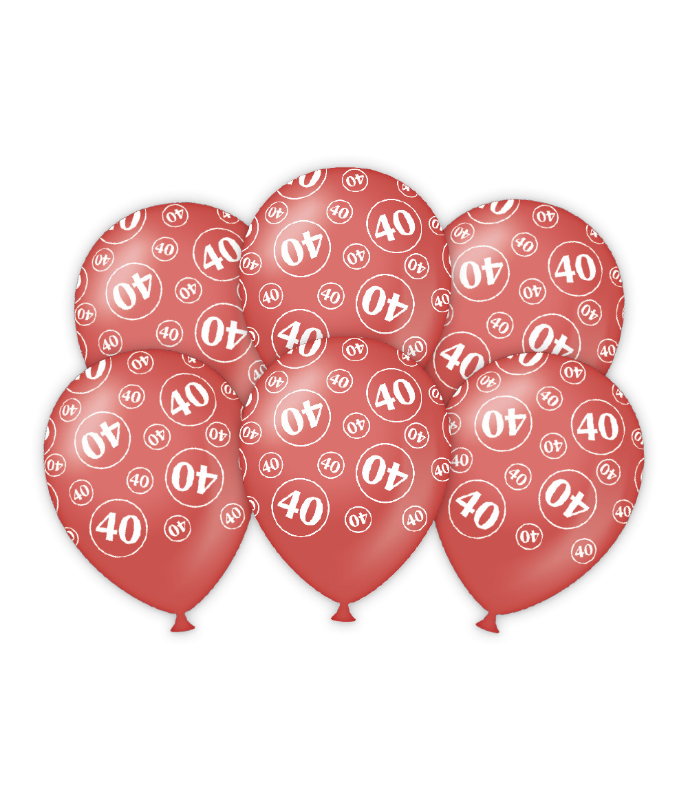 Ballonnen 40 Jaar 30cm 6st