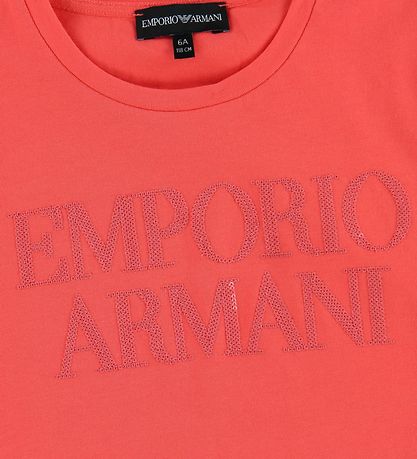 Emporio Armani T-shirt - Koral m. Pailletter