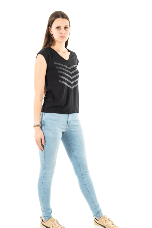 tee shirt hbt justine noir/noir glitter