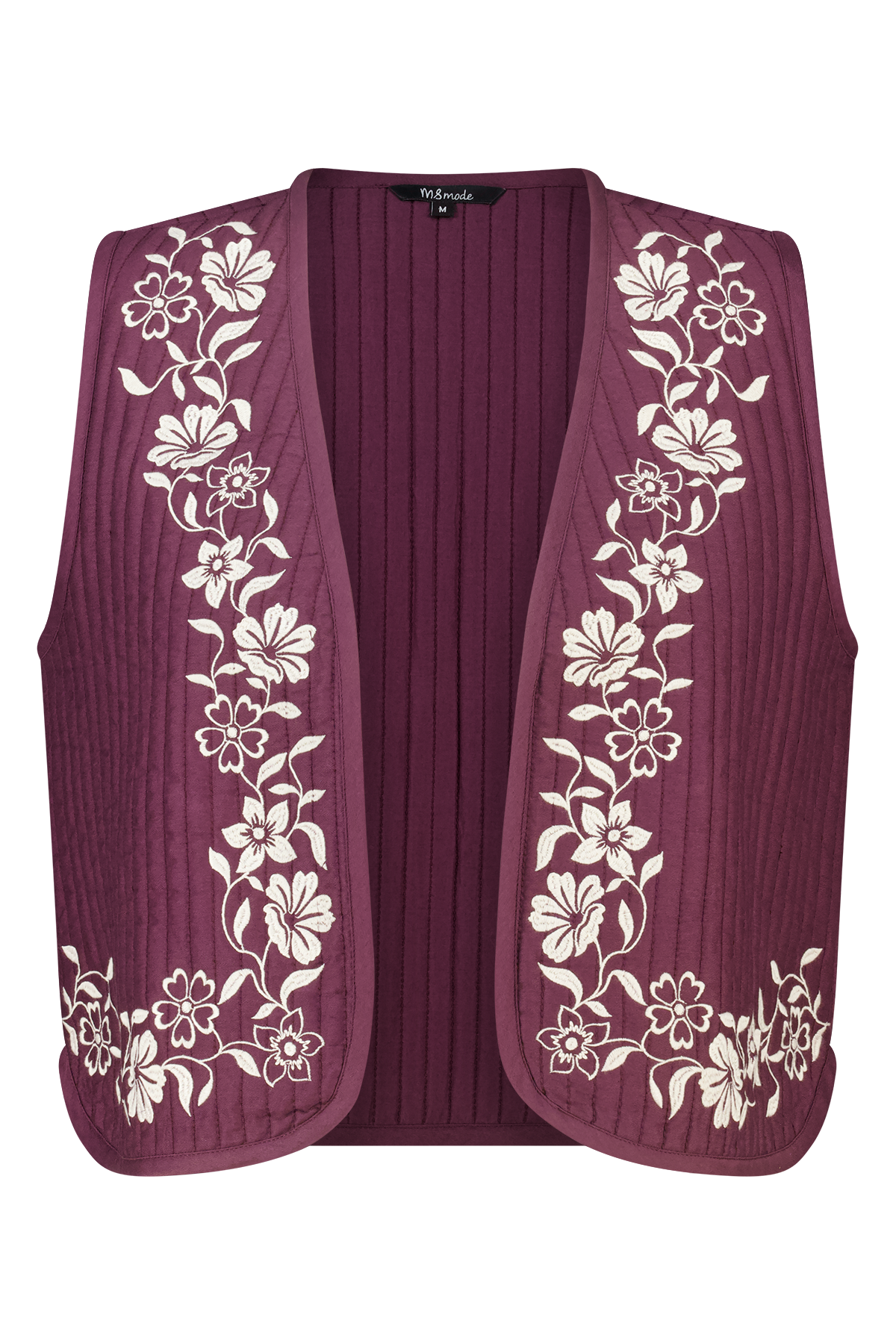 Gilet met broderie opdruk Bordeaux