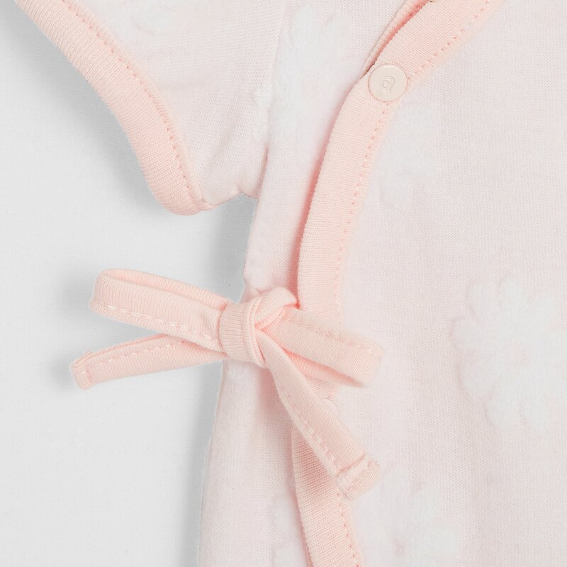 Combishort bébé fille en velours dévoré bio rose Absorba Rose