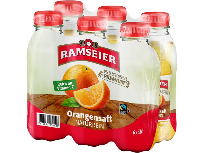 Ramseier Säfte Premium 100% Orangensaft 6 x 0.33 l Orangensaft liefert Extra-Energie und viel Vitamin C ohne künstlichen Zuckerzusatz