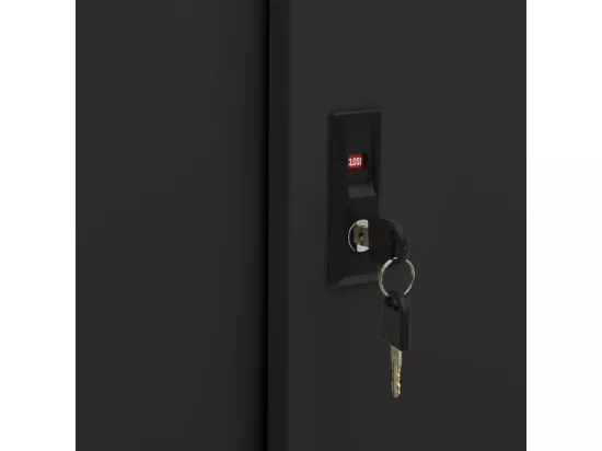 Armoire de bureau avec porte coulissante Noir 90x40x90 cm Acier