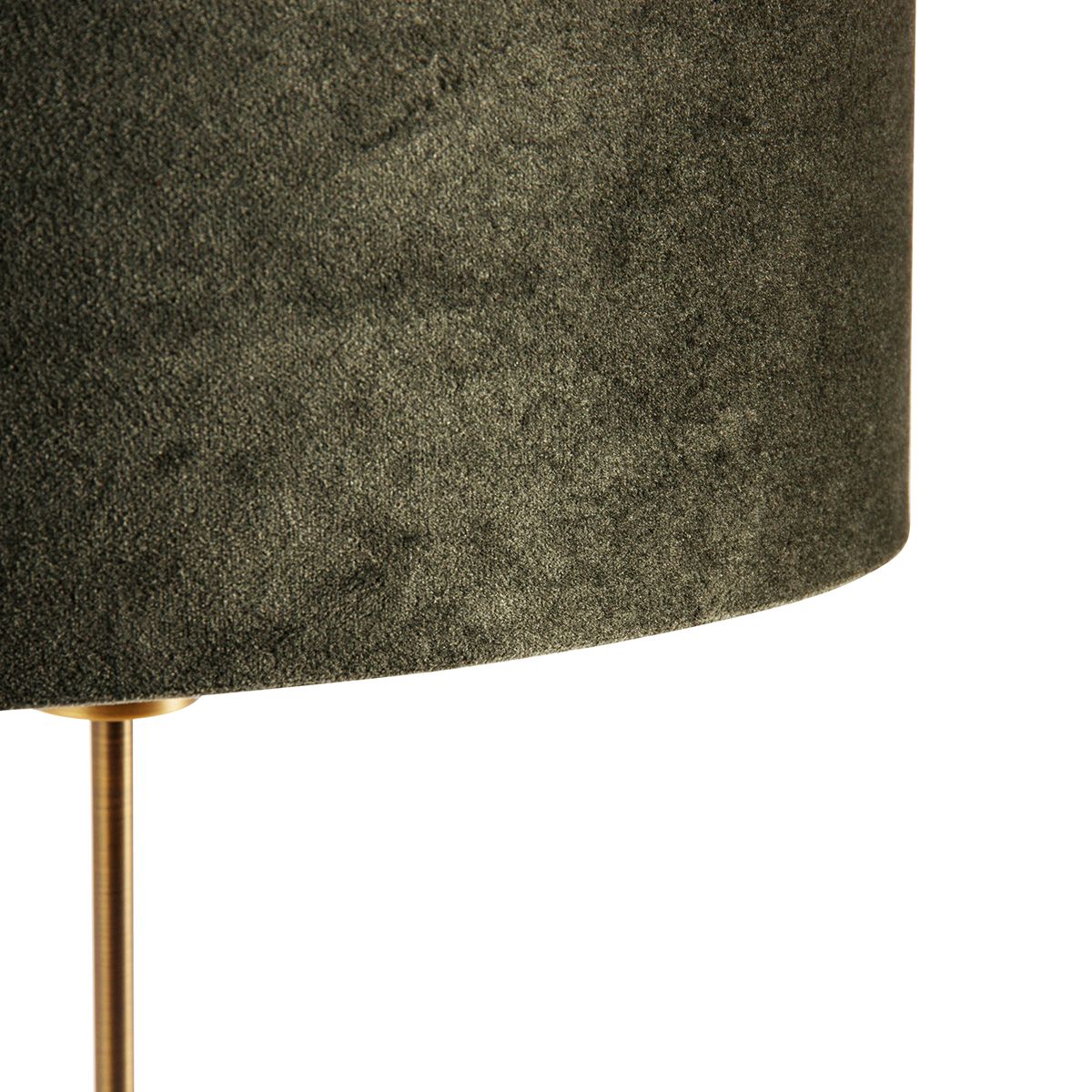 Tafellamp brons met ovale velours kap groen 35cm - Parte