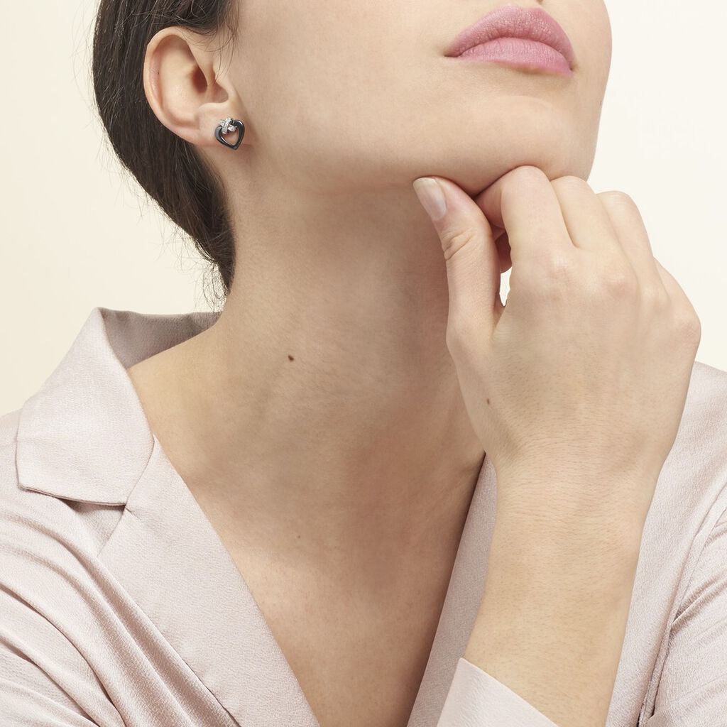 Boucles D'oreilles Puces Nolwen Argent  Céramique Oxyde De Zirconium