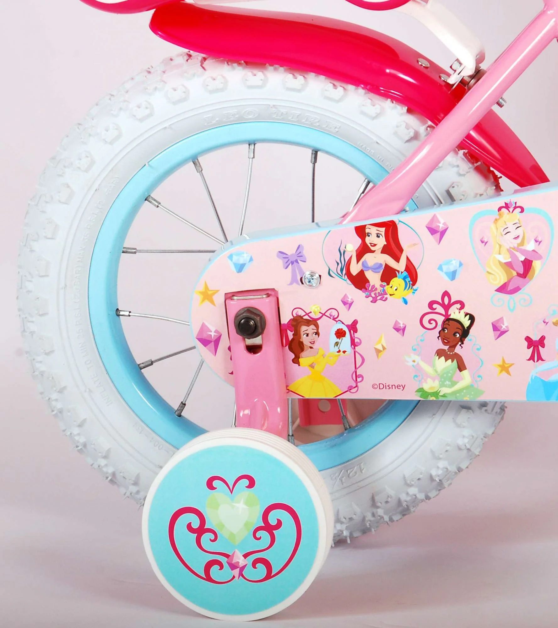 TPFSports Disney Princess Kinderfahrrad - Mädchen - 12 Zoll - 2 Handbremsen - Pink