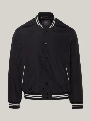 Jaqueta bomber com listras contrastantes