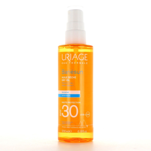 Huile solaire SPF 30 Uriage Bariesun - Fini satiné, Corps et cheveux