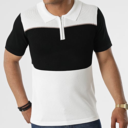 Polo à Manches Courtes FA Blanc Noir