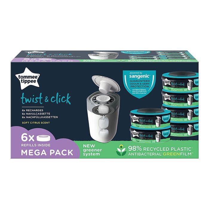 6x Navulcassette Tommee Tippee Sangenic Twist&Click 1x 6 stuks (5010415510082)