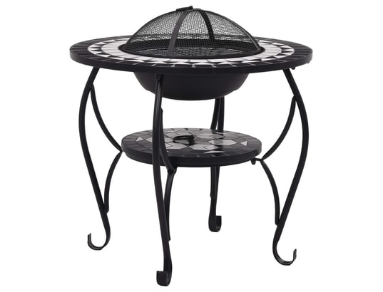 VIDAXL - Cheminée traditionnelle Table de foyer mosaïque noir et blanc 68 cm céramique