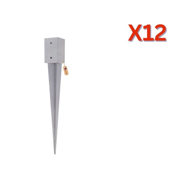 Stolpespyd firkant 71x71x750 mm, 12 stk