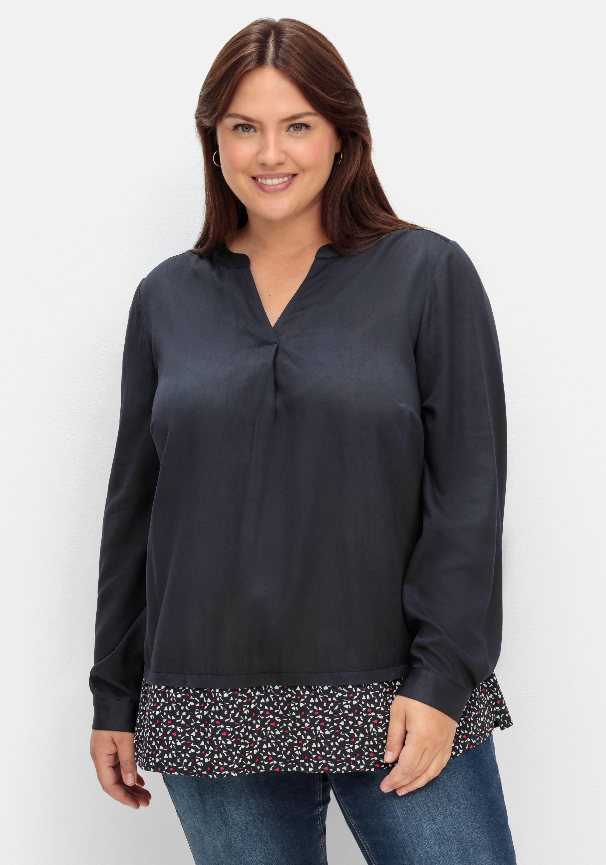 2-in-1-Tunika mit gemustertem Saum