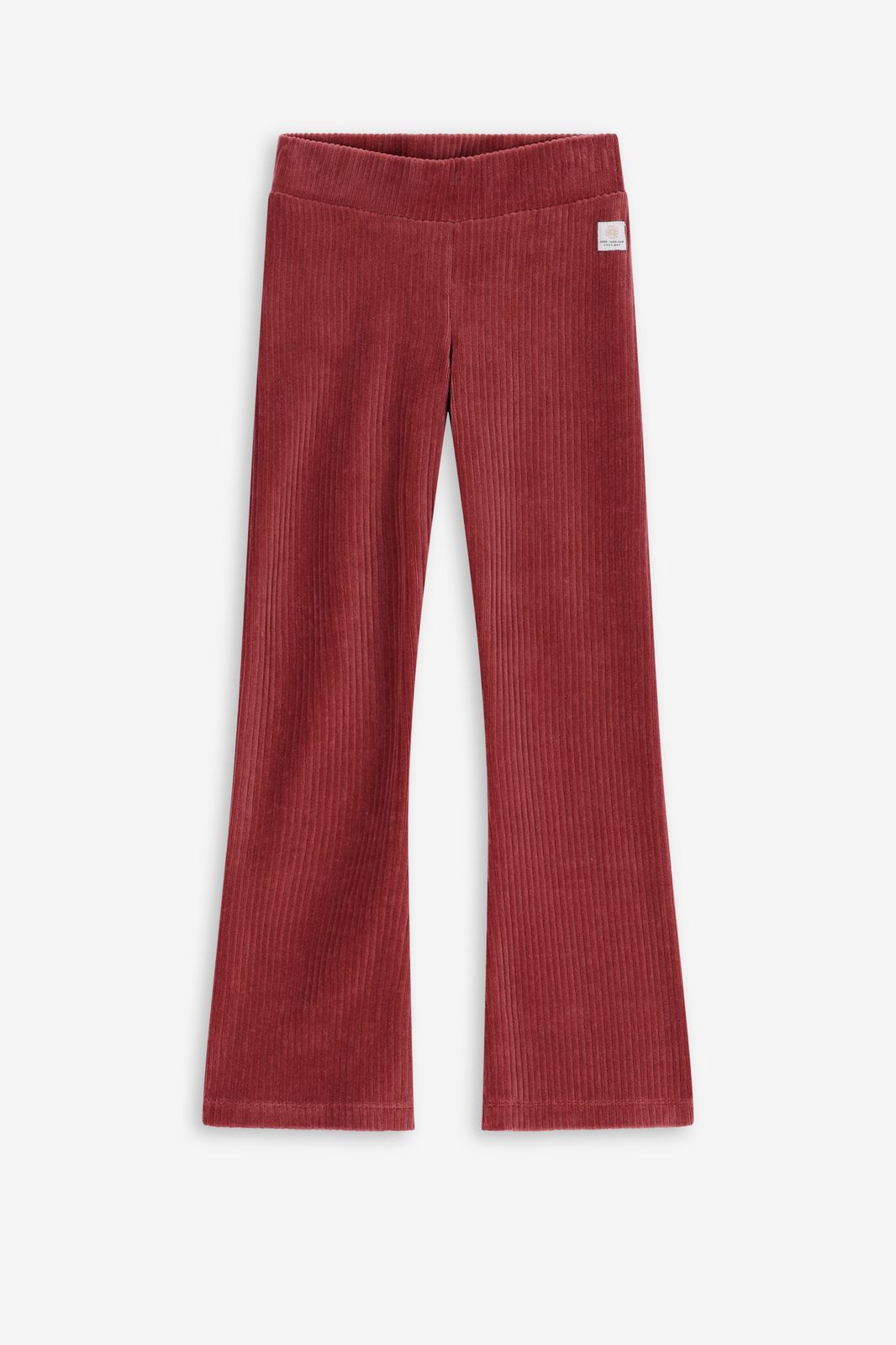 Donkerroze rib flared legging