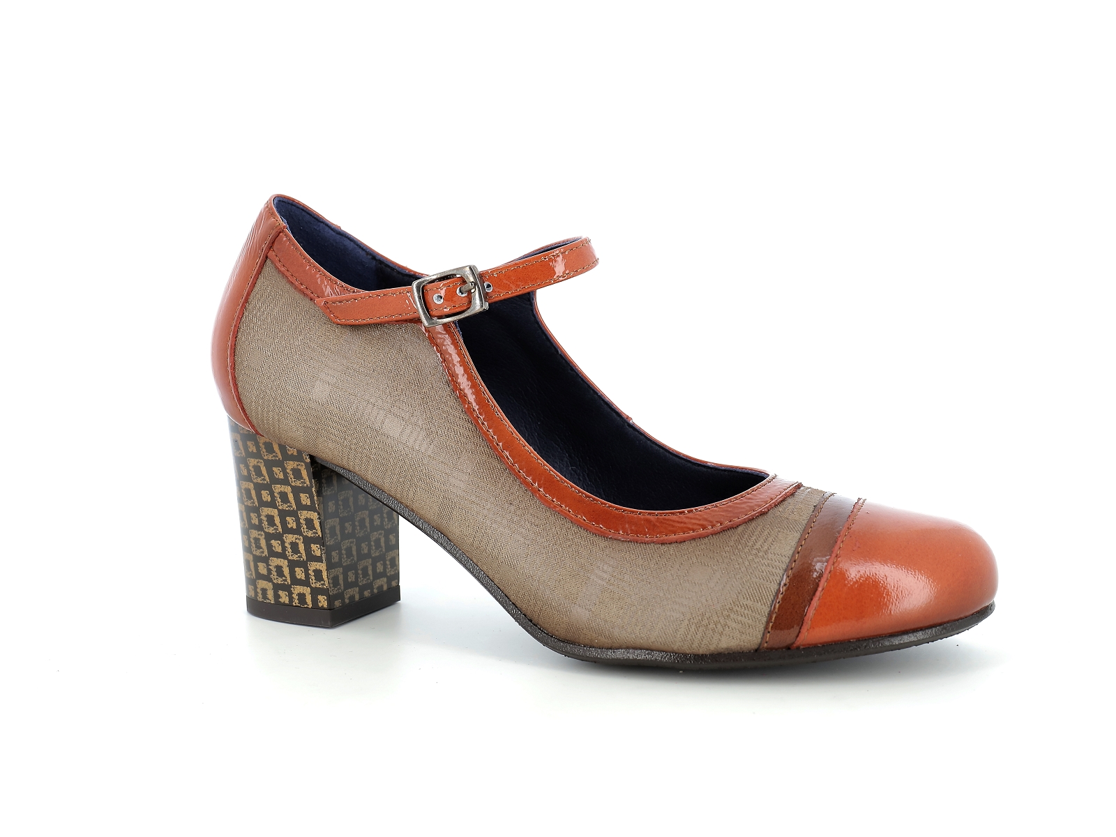 Dorking-D8669 Matières combinées Marron-Orange