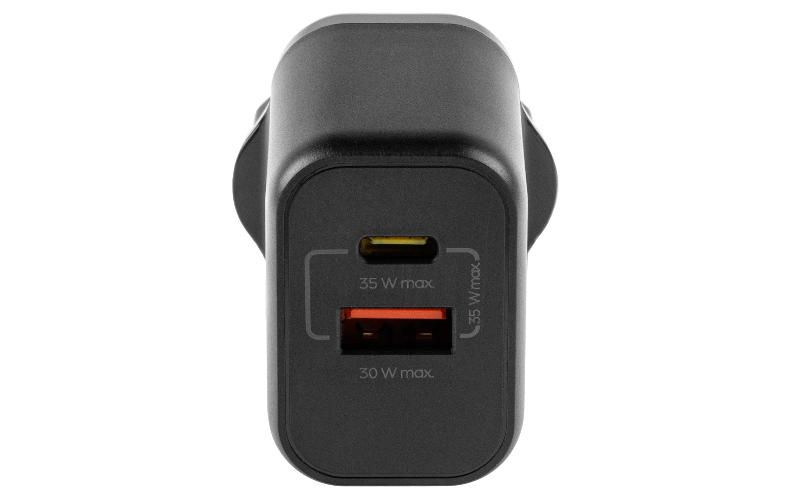 USB-Wandladegerät Dual 1C1A 35 W GaN SchwarzLadeadapter mit einem USB-C- und einem USB-A-Port