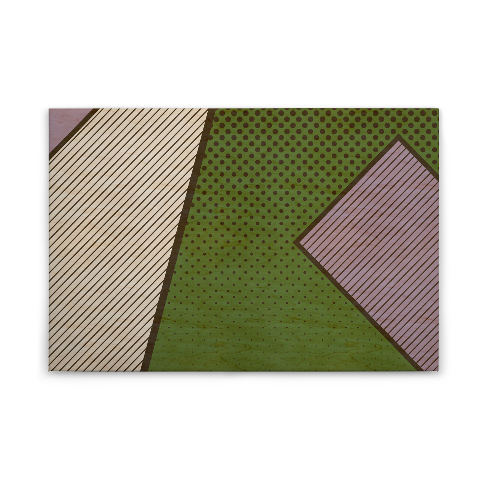 Leinwandbild GRAFIKMUSTER- grün-beige - 90x60 cm