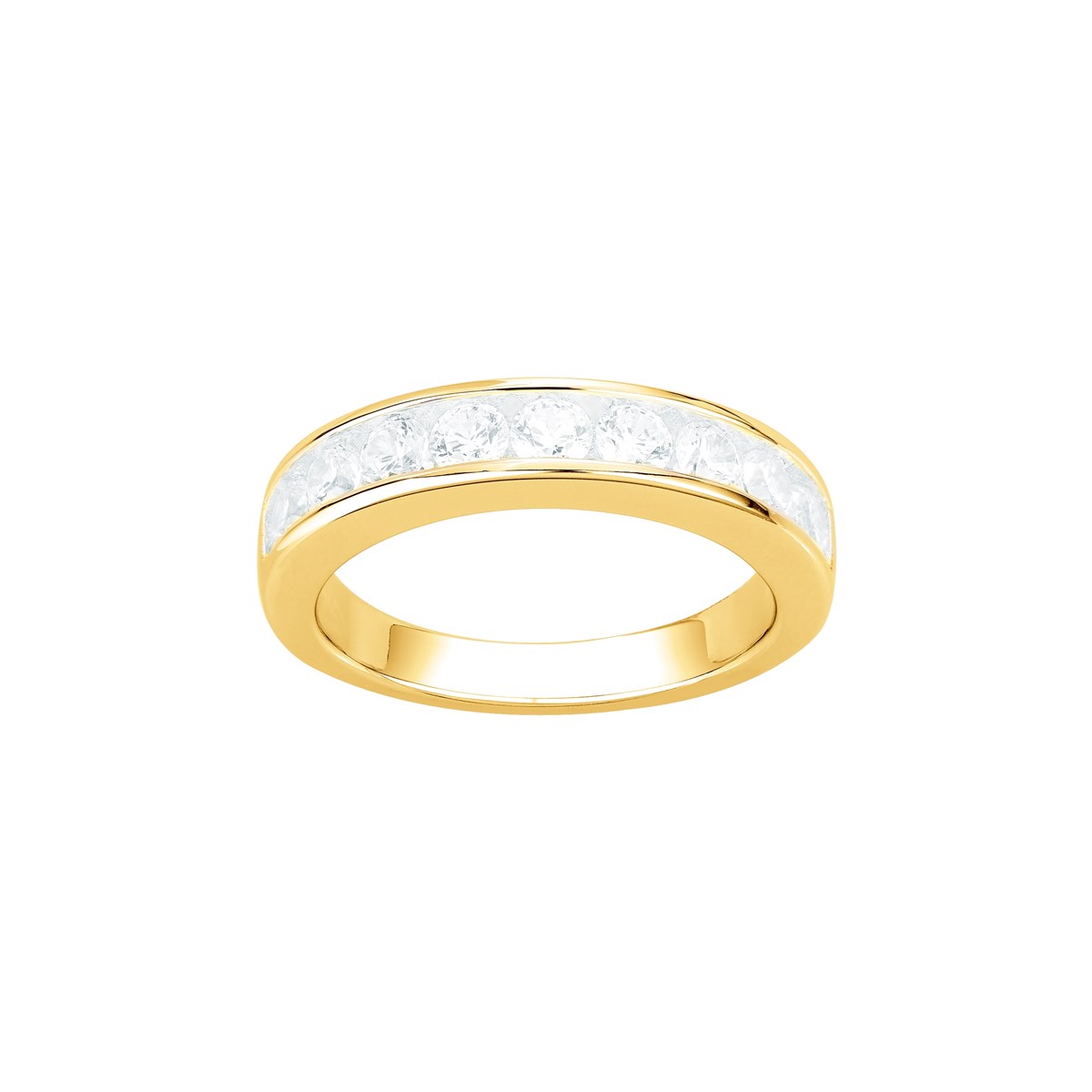 Alliance en Plaqué Or avec oxyde de zirconium blanc