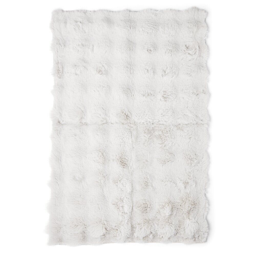 Tapis fausse fourrure rectangulaire relief bulle 60x90cm - 5 modèles
