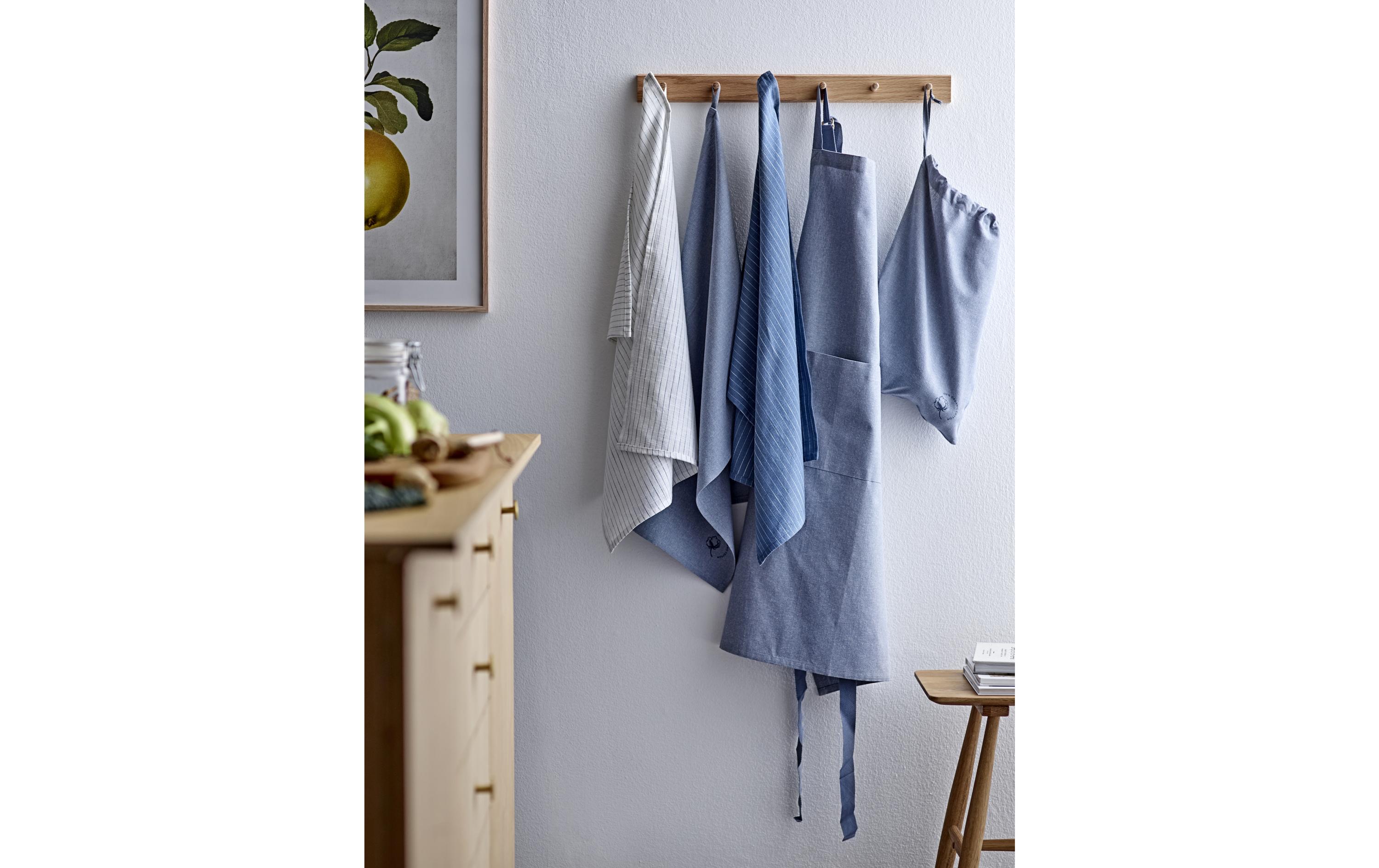 Geschirrtuch-Set Chambray Soft 2 Stück, Blau/WeissGeschirrtuch Set aus Bio-Baumwolle