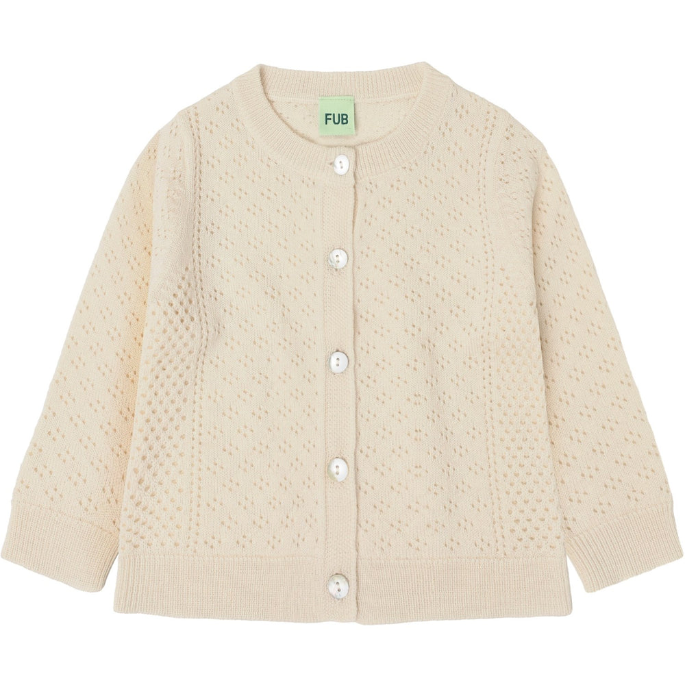 Køb FUB Ecru Baby Pointelle Cardigan