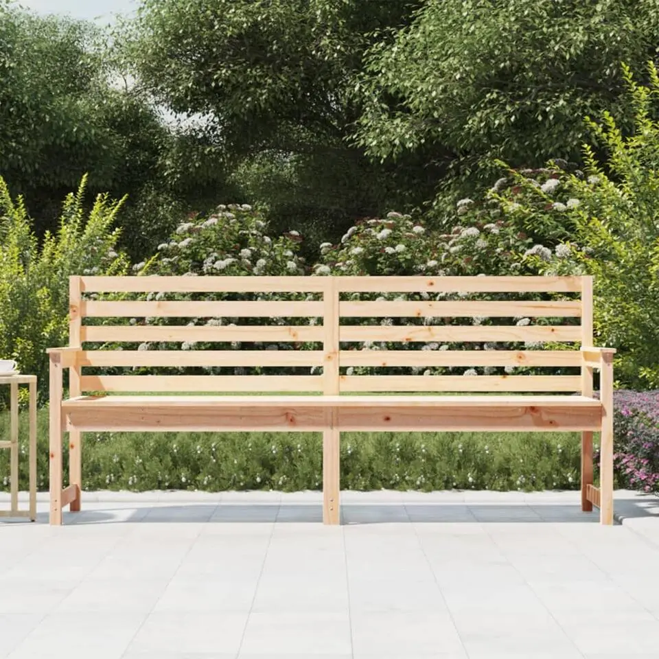 vidaXL - Tuinbank - Naturel - Massief grenenhout - 203.5x48x91.5 cm