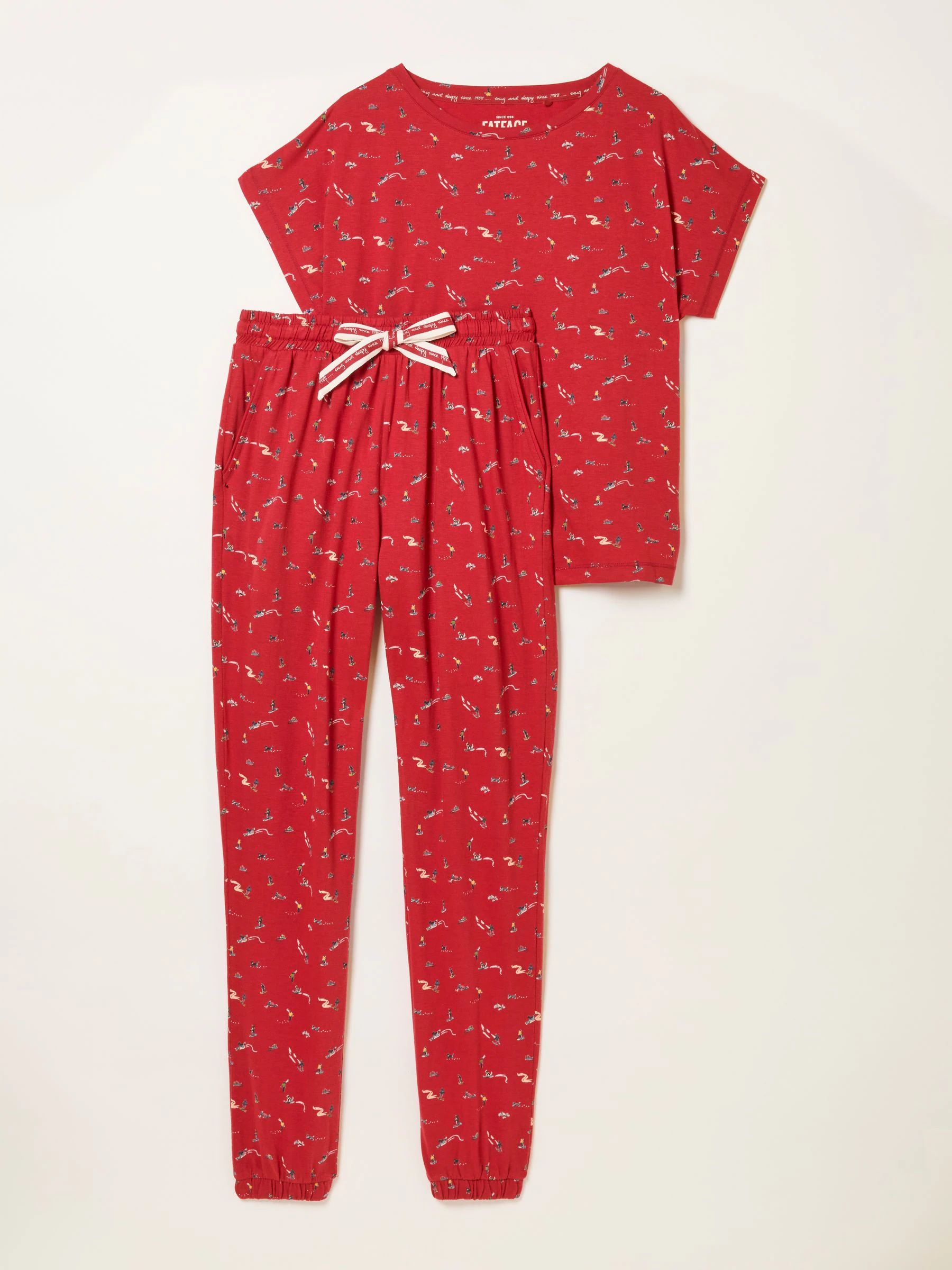 FatFace Ski Ditsy Jersey Pyjama Set