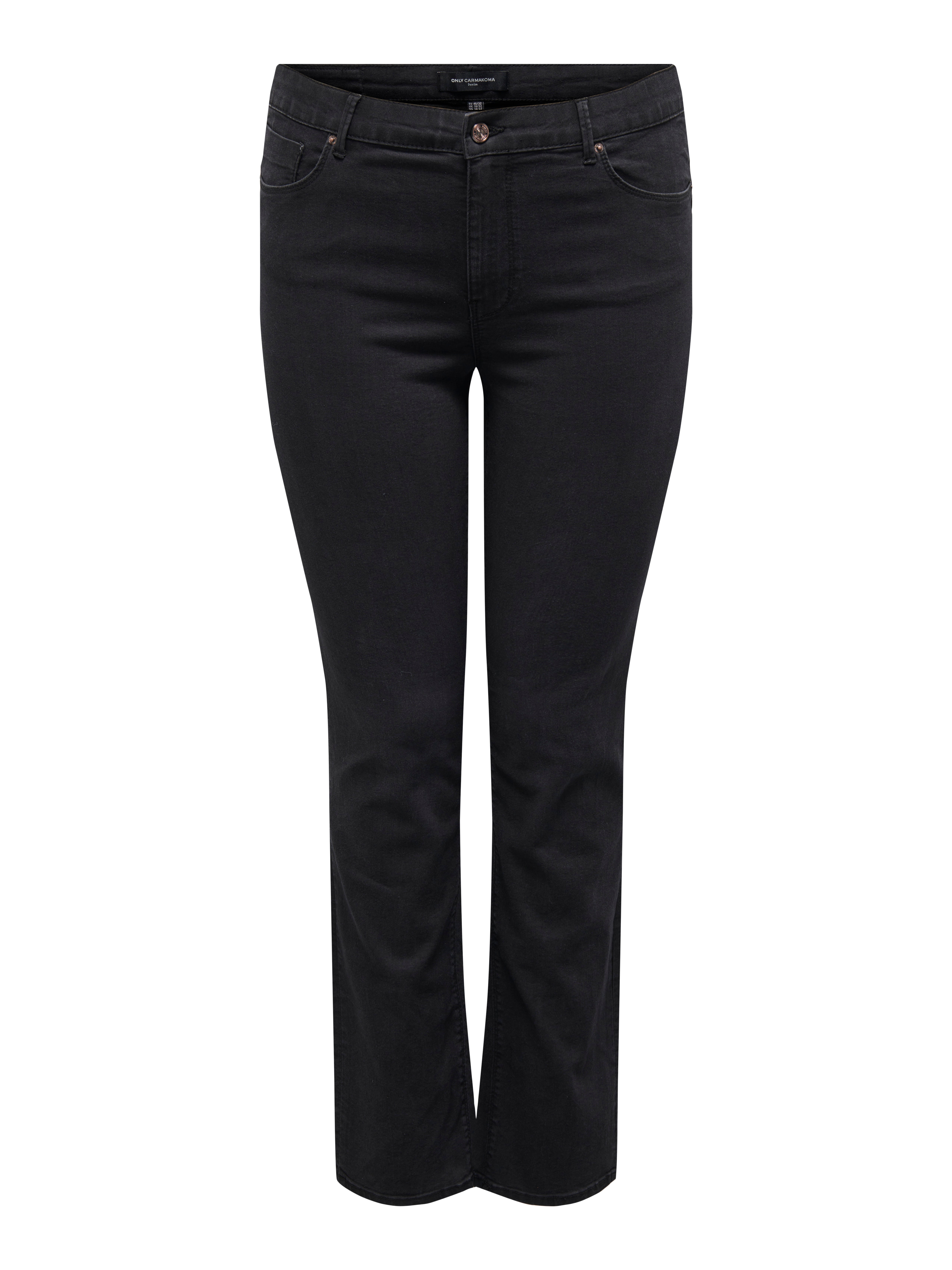 CARHIRIS Mittlere Taille Gerade geschnitten Jeans Washed Black